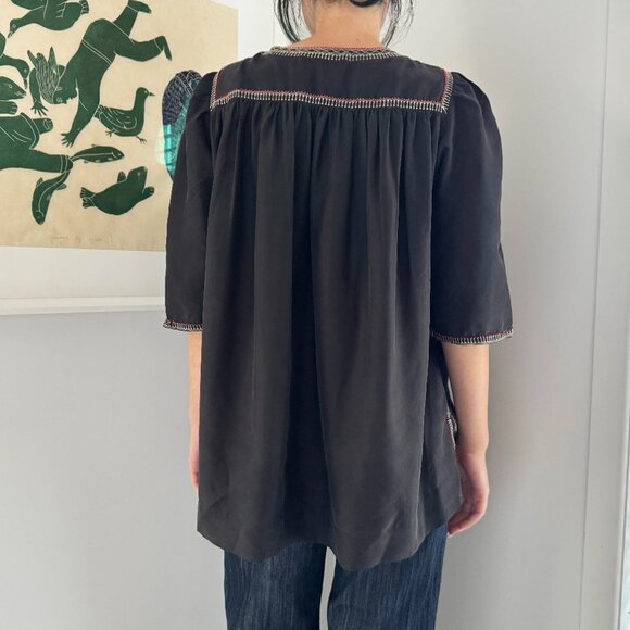 Isabel Marant Embroidered/Beaded Silk Blouse in Black, Fits size Xs - Picture 15 of 15